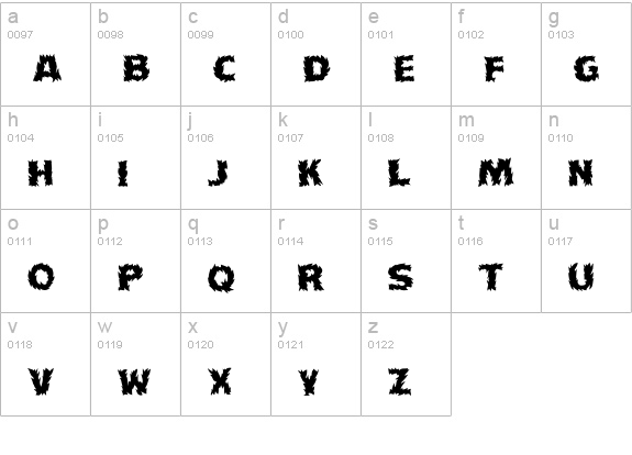 Torcho lowercase a-z preview