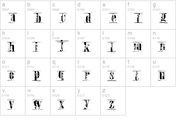 Toreador lowercase a-z preview