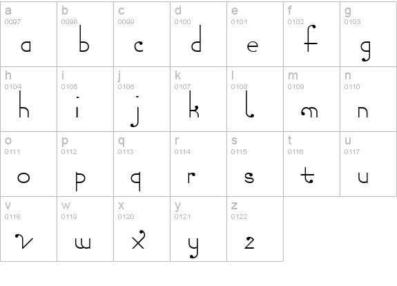 TORN lowercase a-z preview