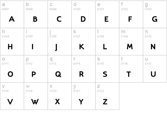 Torus Demi SC lowercase a-z preview