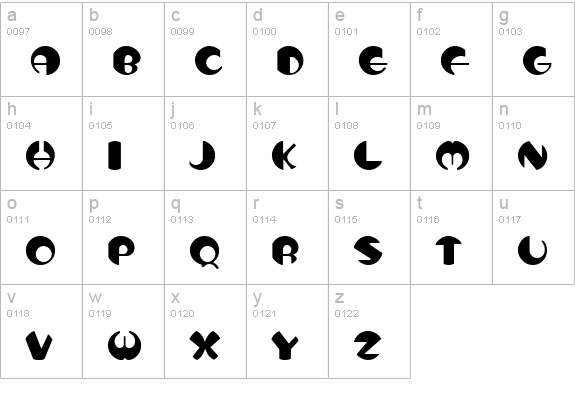 Totem lowercase a-z preview