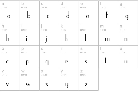 Touche SSi lowercase a-z preview