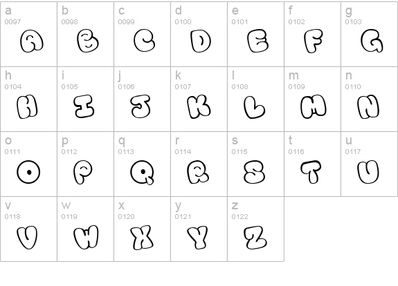 Tourist Trap lowercase a-z preview