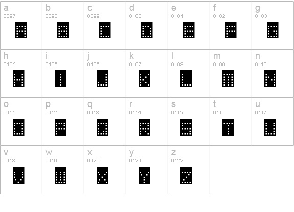 Tower Block
 lowercase a-z preview