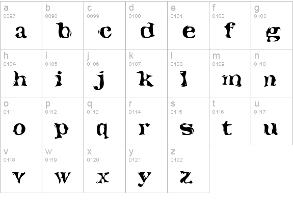 Toxic lowercase a-z preview