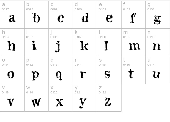 ToxicWaste lowercase a-z preview