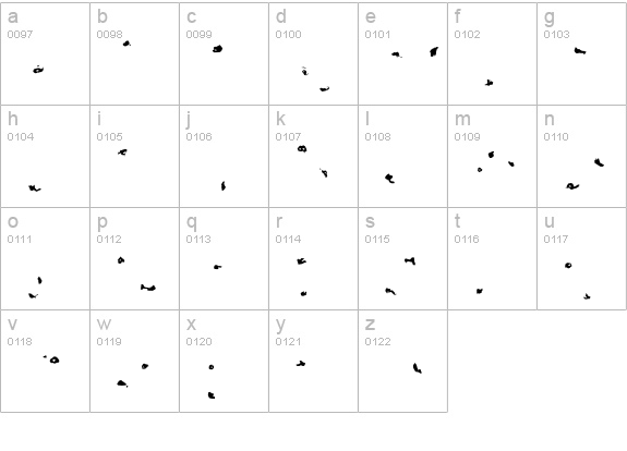 TOXIN-SPOTS lowercase a-z preview