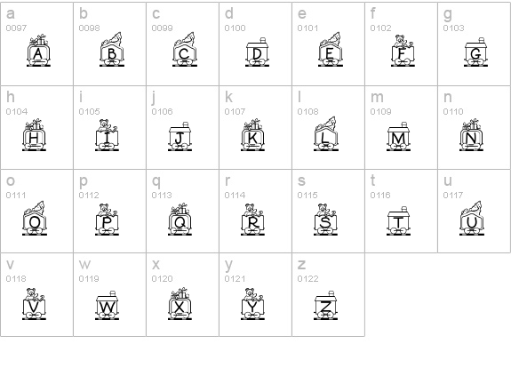 Toy Train lowercase a-z preview