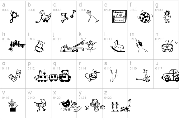Toys'4U lowercase a-z preview