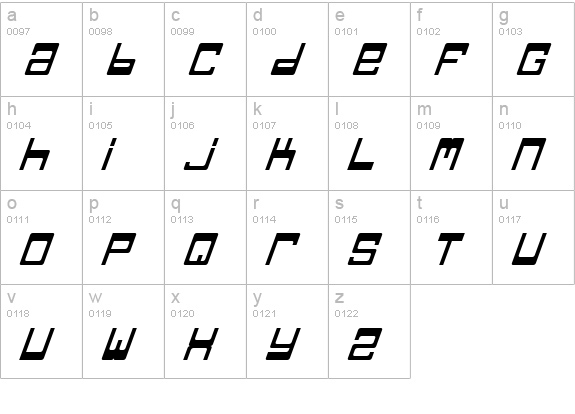 TPF Jaib Italic lowercase a-z preview