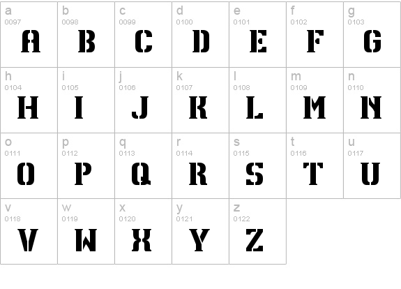 TPF U13 lowercase a-z preview