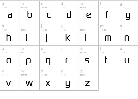TQF_PCMedium lowercase a-z preview