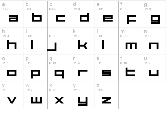 TR Aerial lowercase a-z preview