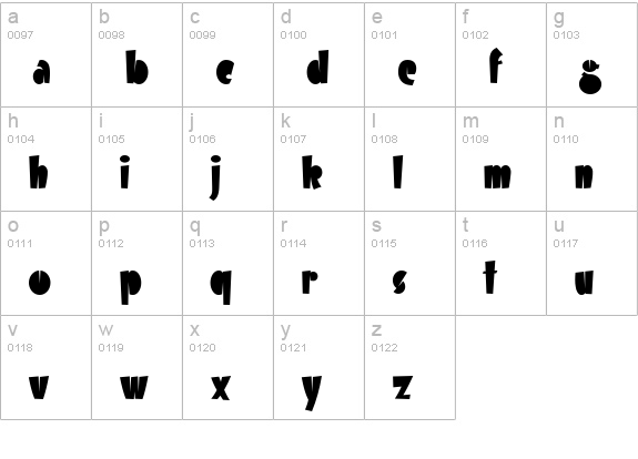 TR Airmole lowercase a-z preview