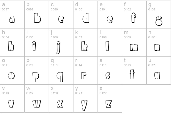 TR Airmole Shaded lowercase a-z preview