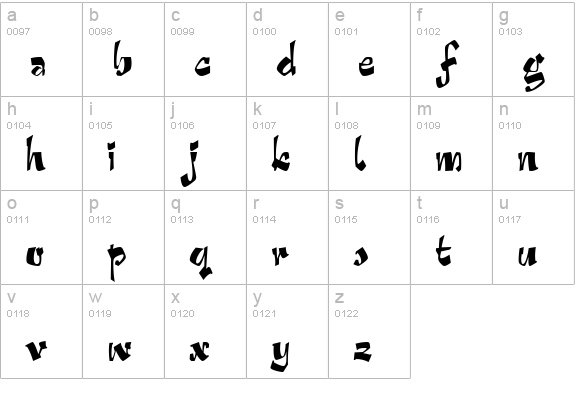 TR Arriba lowercase a-z preview