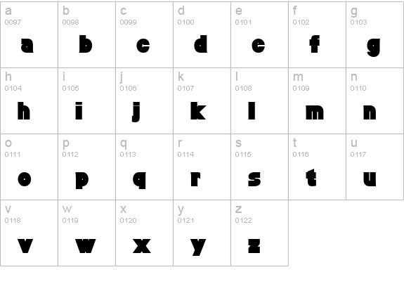 TR Baltar lowercase a-z preview