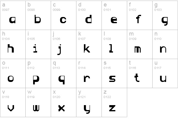TR Blue lowercase a-z preview