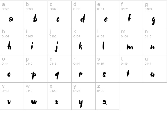 TR Bolide lowercase a-z preview