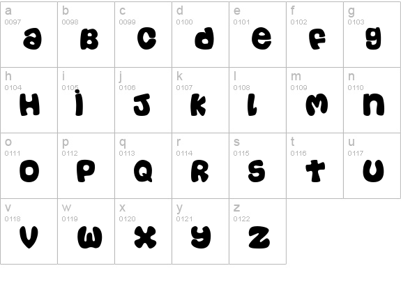 TR Casual lowercase a-z preview