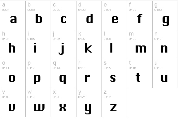 TR Clapton lowercase a-z preview