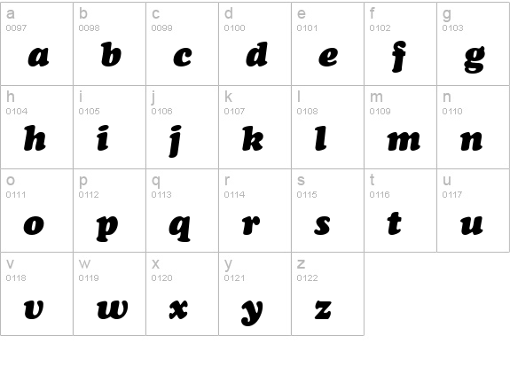 TR Cupertino Italic lowercase a-z preview