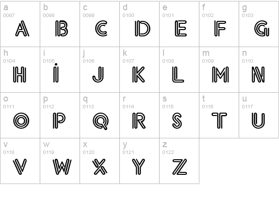 TR Eklektic lowercase a-z preview
