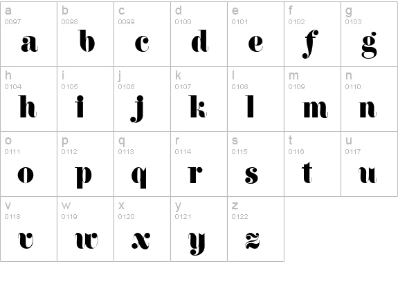 TR Firenze ITCNormal lowercase a-z preview