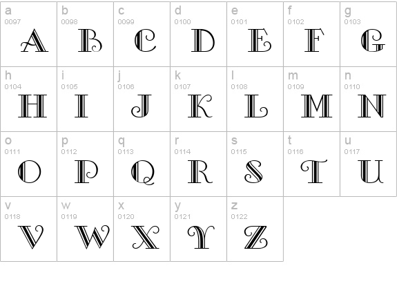 TR Galleria lowercase a-z preview