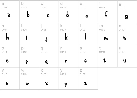 TR International Chunkfunk lowercase a-z preview