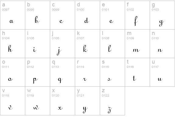 TR Linus Plain lowercase a-z preview