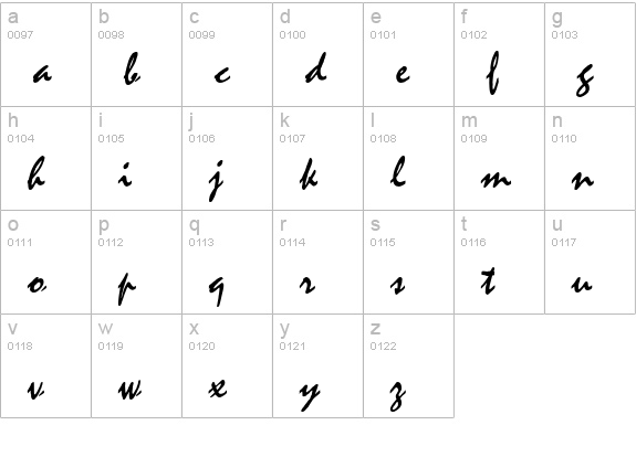 TR Mystical Plain lowercase a-z preview