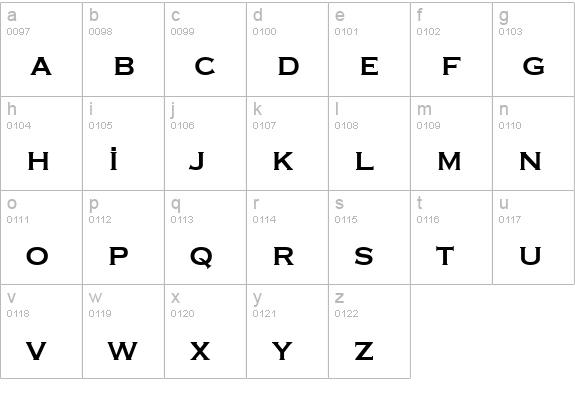 TR Schubert Bold lowercase a-z preview