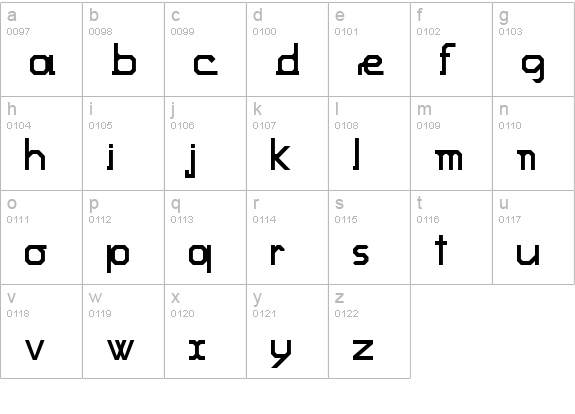 Trackmania lowercase a-z preview