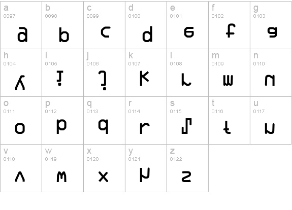 Trade01-Regular lowercase a-z preview