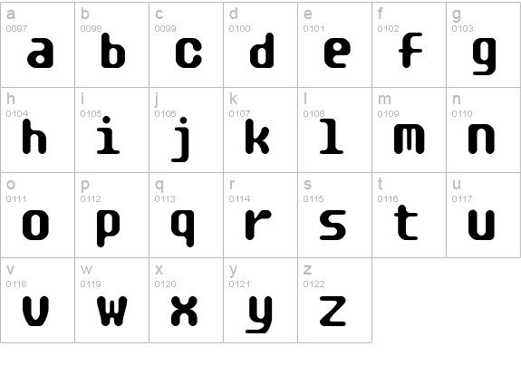 TRAGIC BRK lowercase a-z preview