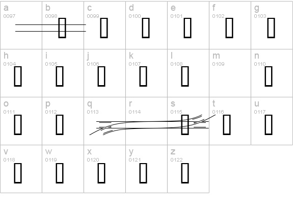 TrainTracksDemo lowercase a-z preview