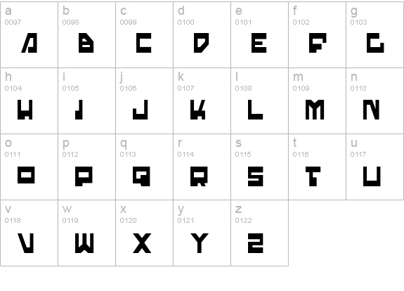 Trajia Condensed lowercase a-z preview