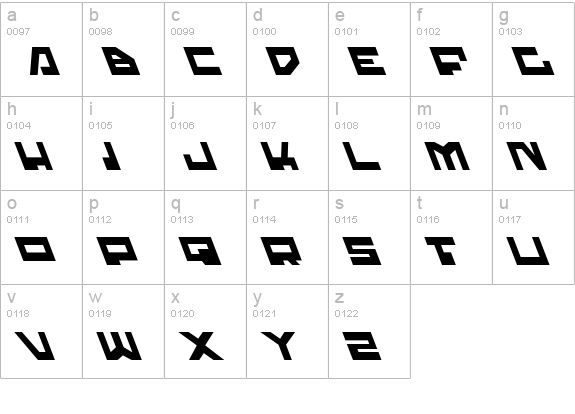 Trajia Leftalic lowercase a-z preview