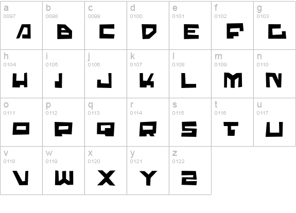 Trajia Trash lowercase a-z preview