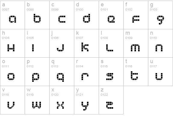 Tranceform lowercase a-z preview
