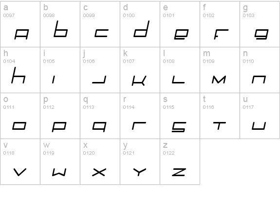 Trancemission MediumItalic lowercase a-z preview
