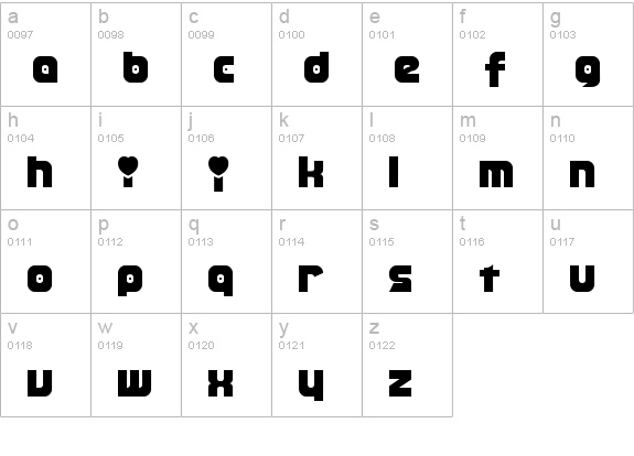 Transmaidens Normal lowercase a-z preview