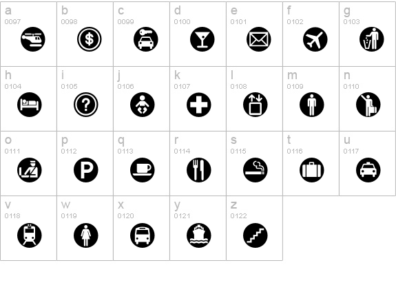 TransportationWhite lowercase a-z preview