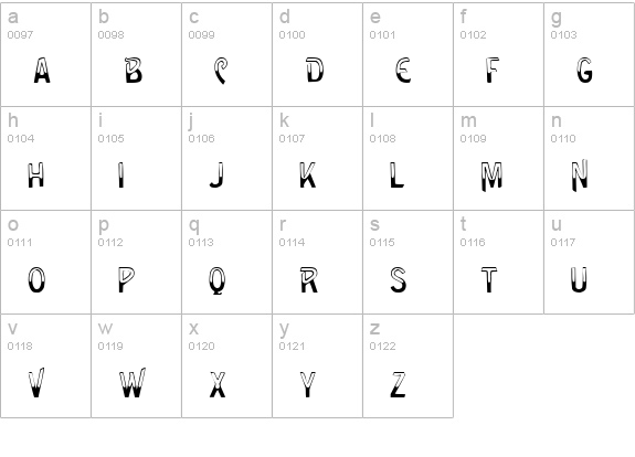 Transvestit lowercase a-z preview