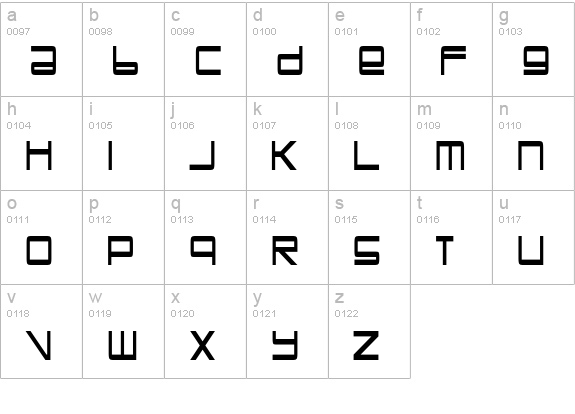 TrapperJohn lowercase a-z preview