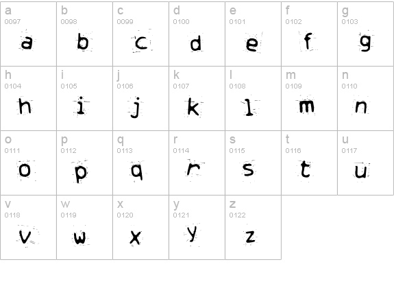 Trash lowercase a-z preview