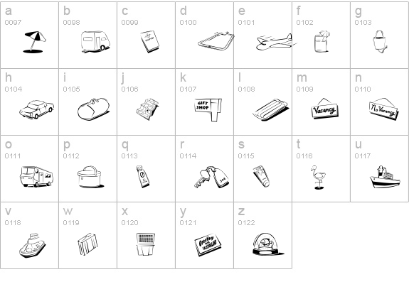 Traveler lowercase a-z preview