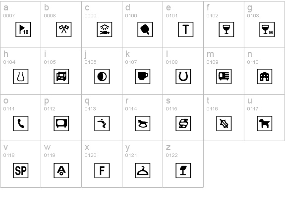 TravellersPi Regular lowercase a-z preview