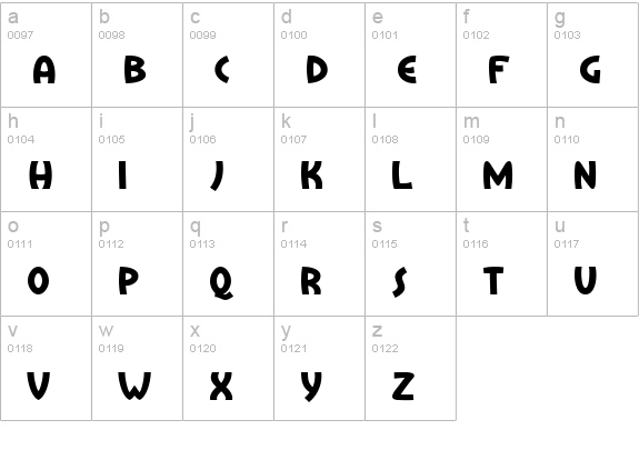 Treasure Island lowercase a-z preview